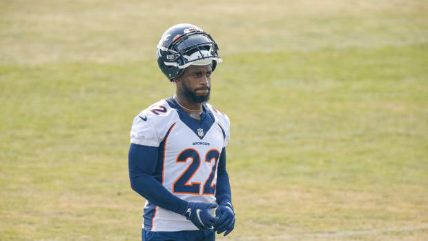 Denver Broncos safety Kareem Jackson (22) during training camp at the UCHealth Training Center.